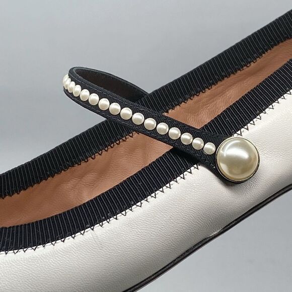 Aquazzura Romy Pearl-Embellished Flats size 38.5 - Picture 7 of 14